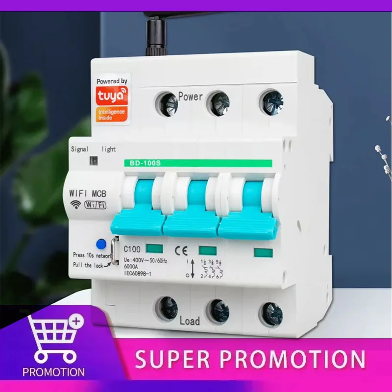 

UNKAS 1P 2P 3P 4P Tuya App Wifi Circuit Breaker Interruptor Smart Life Timer Voice Remote Control Automatic Intelligent Switch