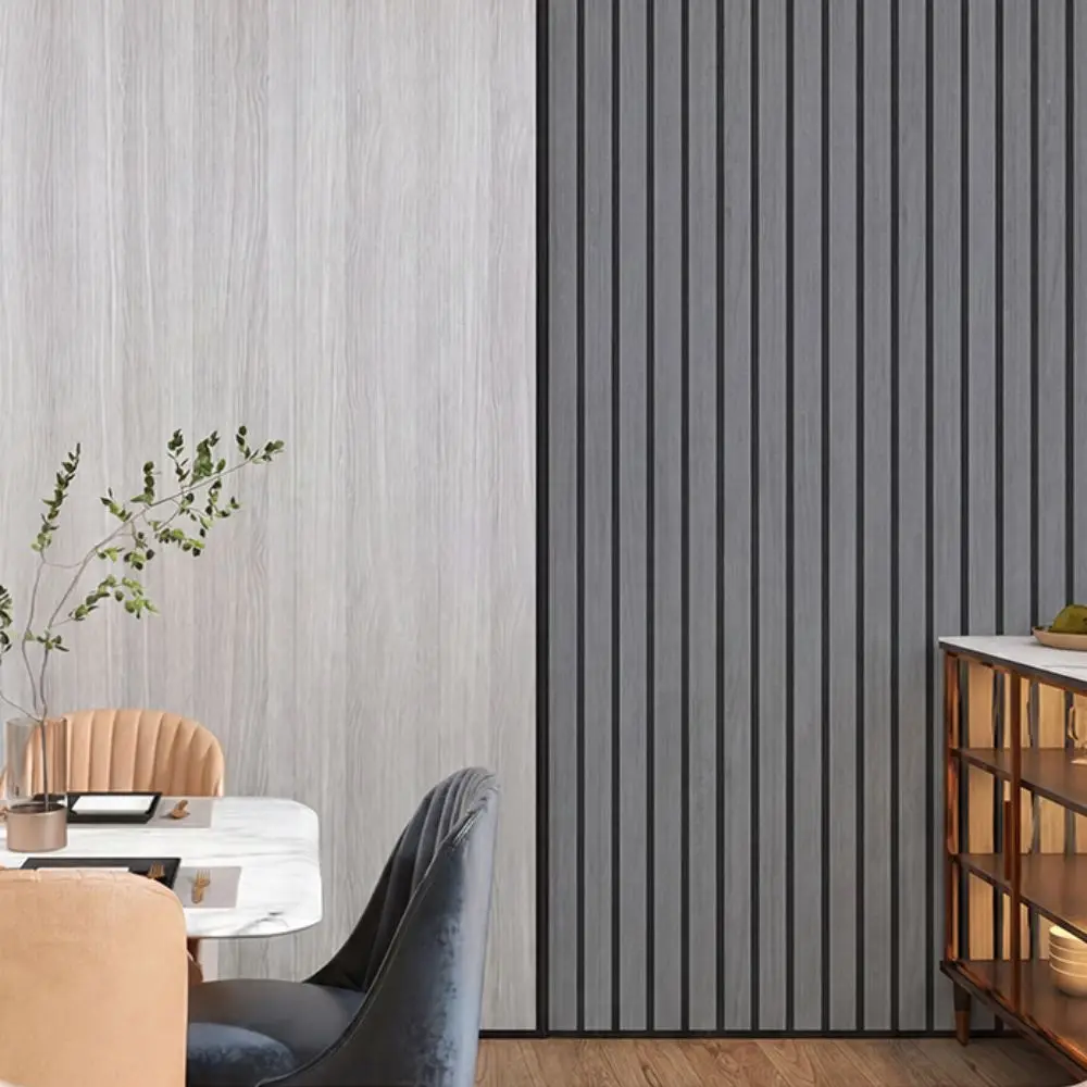 Self-Adhesive Imitation Wood Grain Wallpaper Peel and Stick Thickened Artificial Grille Wall Sticker DIY Wear-Resistant