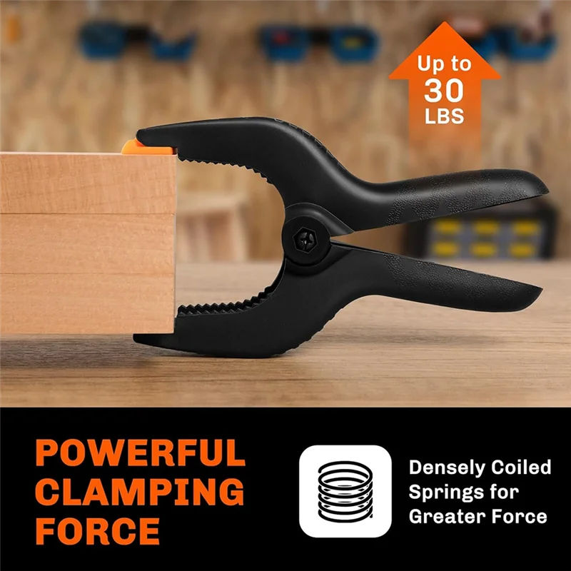 Braçadeiras de mola premium atualizadas de 10 peças, clipes resistentes PP em tamanhos variados 6,5 polegadas, 4,5 polegadas e 3,5 polegadas