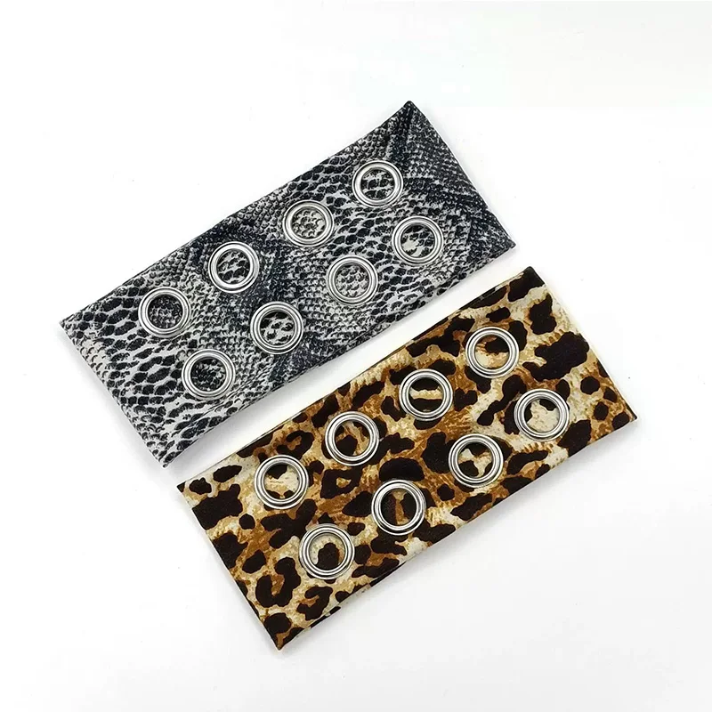 Girl Fabric Hollow Elastic Headband Demo Punk Grunge Hollowed Out Eyelets Wide Elastic Headband Grunge Stretchy Hair Accessories view 5