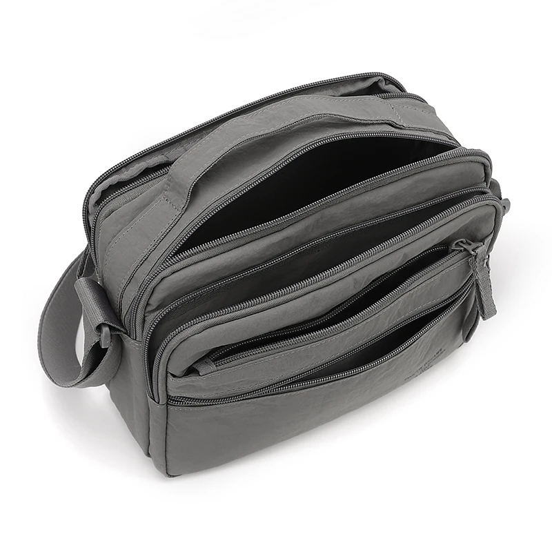 Leichte Herren-Umhängetasche aus Oxford-Stoff – Mehrschichtige, robuste Schultertasche für den täglichen Pendelverkehr und Reisen – Schulter-Brusttasche – Detail 11