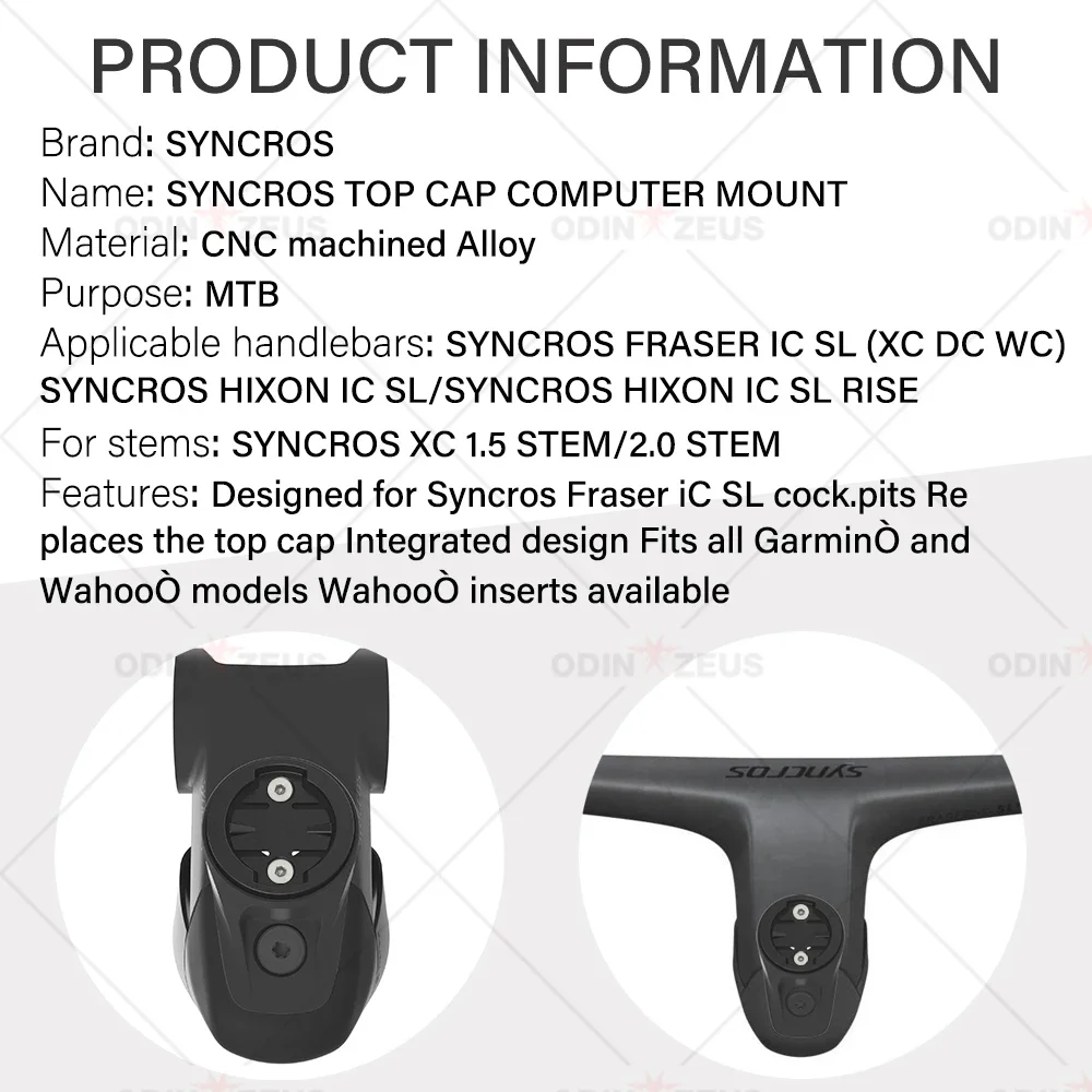 Syncros GPS Speeddometer -10° Mount Computer Stand For Fraser IC SL WC/DC/XC Aluminum Alloy Top Cover Style Bicycle Accessories