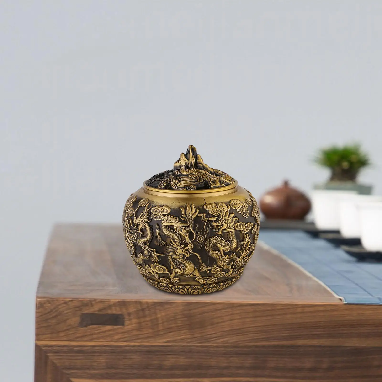 Wadah Penyimpanan Teh Toples Penyimpanan Makanan Timah Teh Meja Toples Teh Oriental Tabung Teh untuk Teh Longgar untuk Permen Gula Dapur