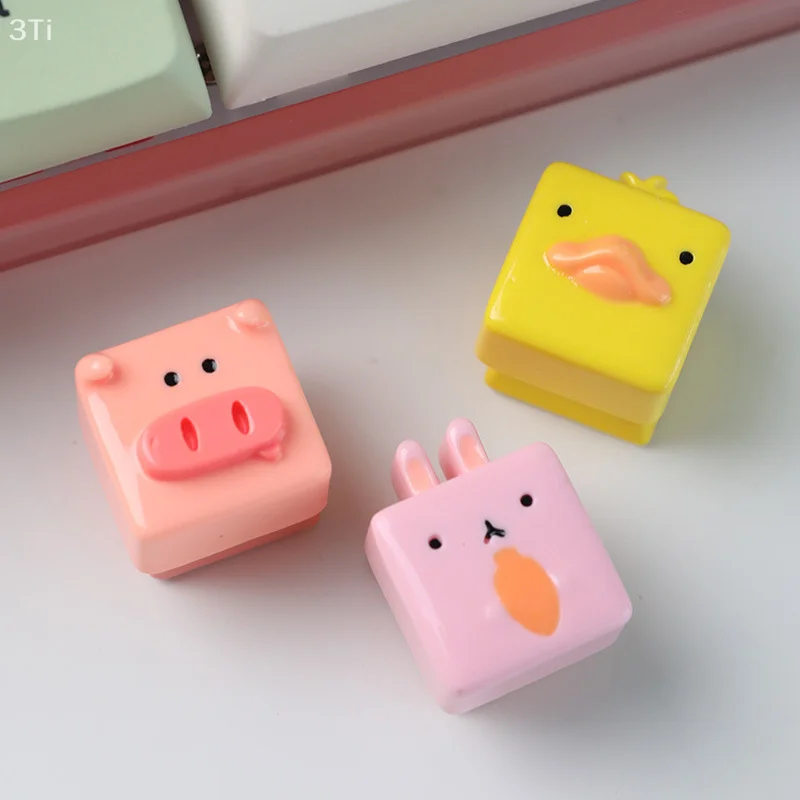 Retro Keycap Tastiera meccanica Copritasti in resina 3D Copritasti personalizzati Cute Duck Pig Copritasti Tastiera meccanica da gioco Keycap