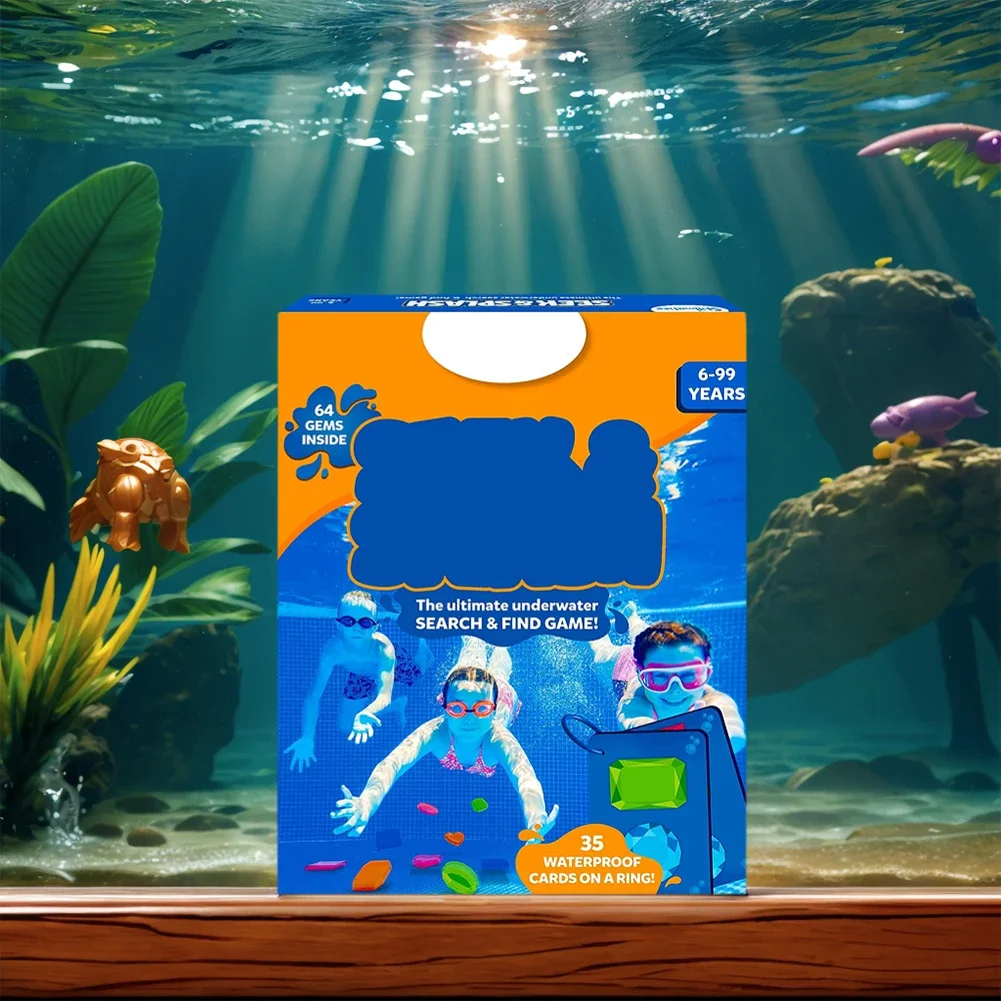 Pool Gem Hunt Diving Game Includes 64 Colorful Gems Underwater Seek and Find Gems Game Set Gifts for Boys Girls Camp Party Fun