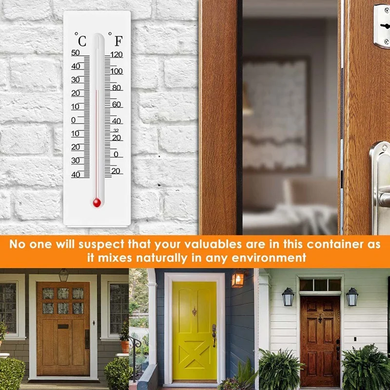 Boîtes de sécurité Therye.com prédire, boîte de rangement murale avec crochet durable, boîte de rangement pour clé, pièce de monnaie, argent, maison de rechange, 2 pièces