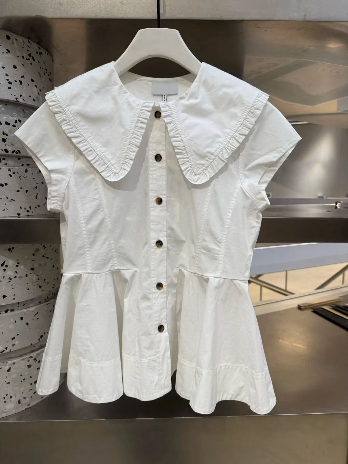 

Женская повседневная хлопковая блузка Heidd Cute Sle с кружевным воротником-стойкой, приталенная, весна 2026