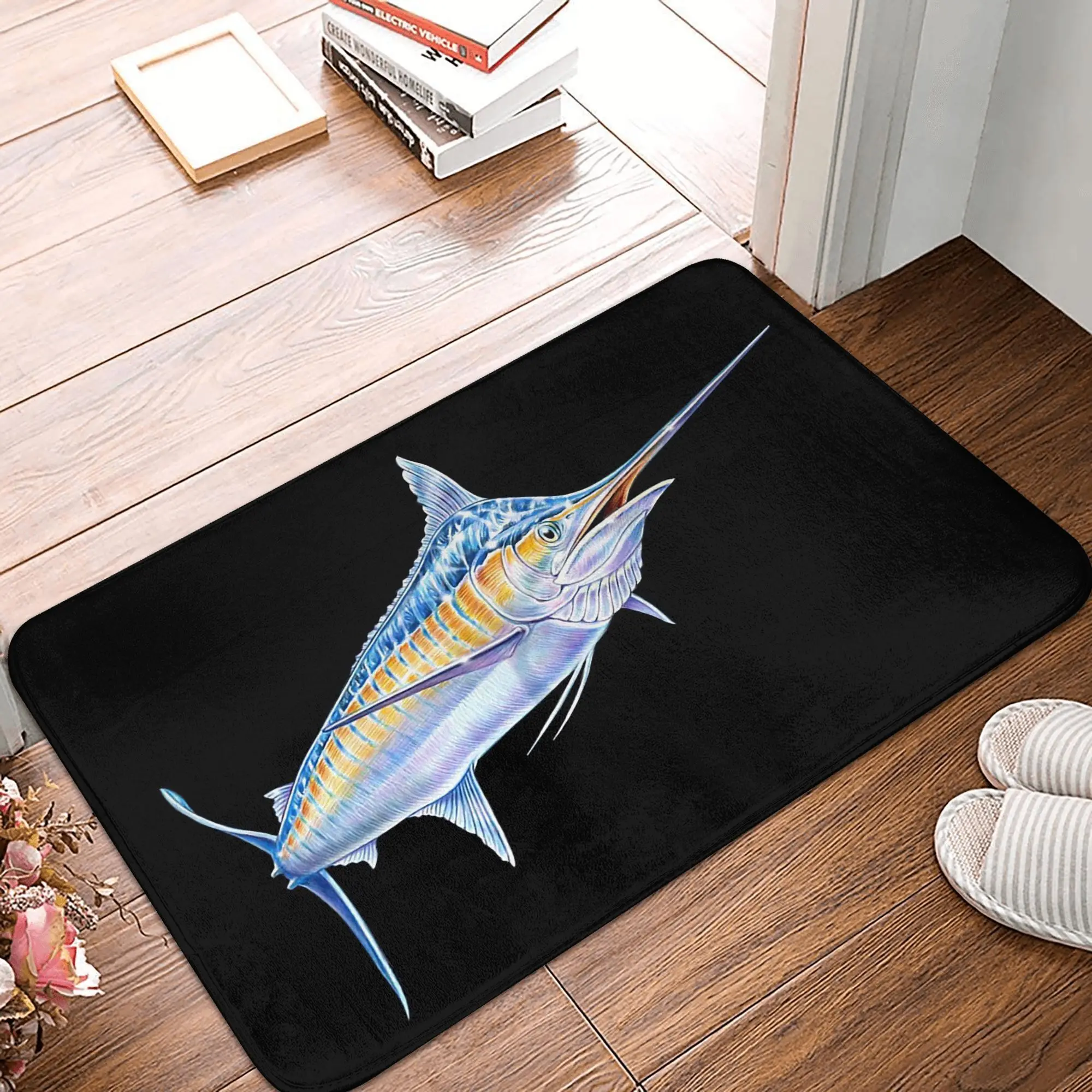 

Blue Marlin Non-slip Doormat Floor Mat Antiwear Carpet Rug for Kitchen Entrance Home Balcony Footpad Mats