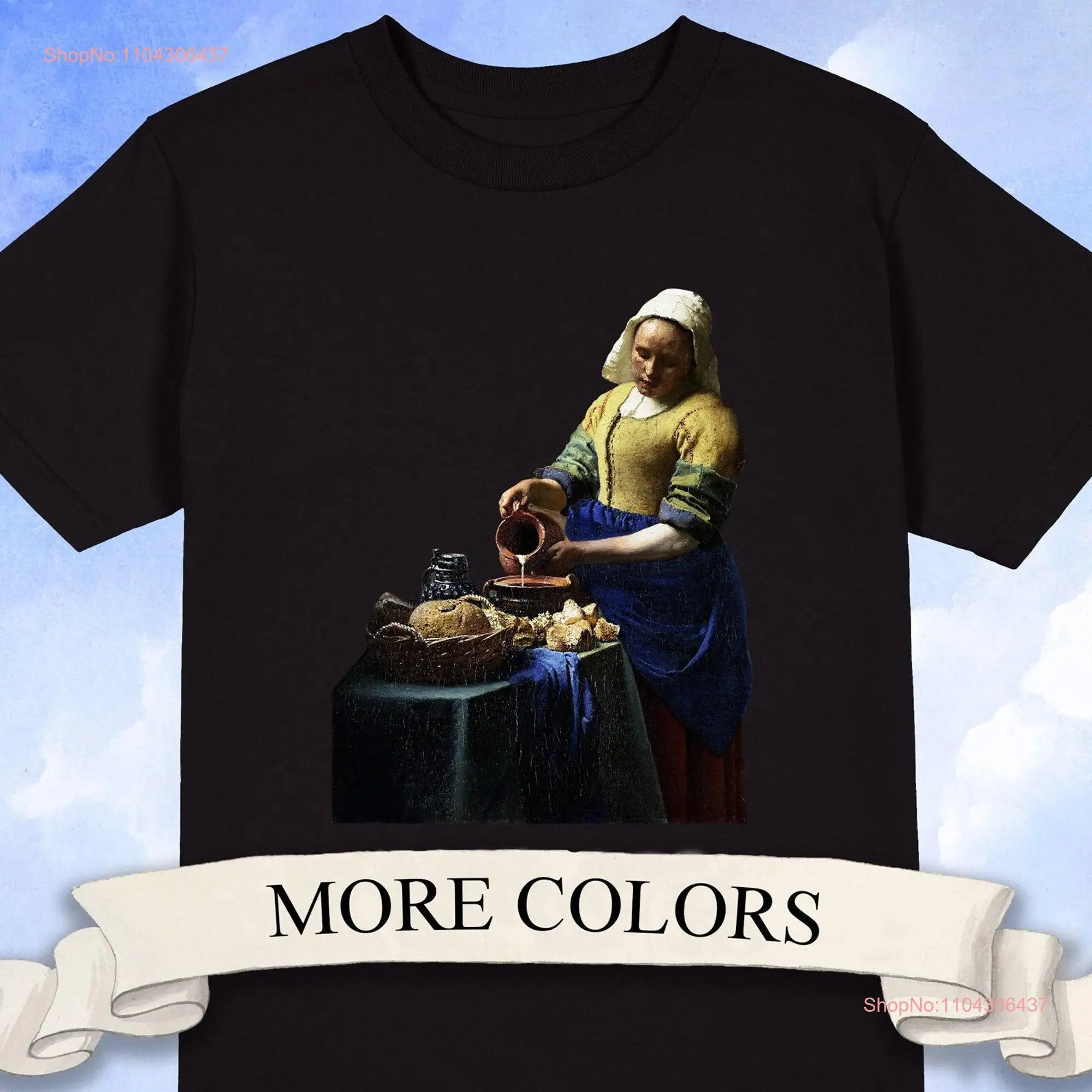 The Milkmaid t shirt Johannes Vermeer long or short sleeves