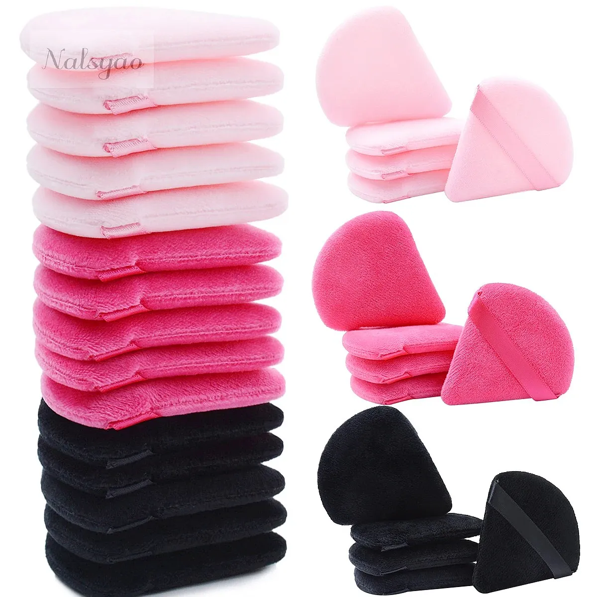 Wholesale 7Pcs Makeup Brushes Set Triangle Powder Puff Soft Velvet Sponge for Contouring Eye Corner Air Cushion