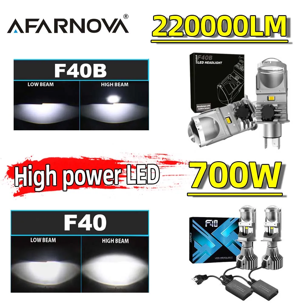 H4 LED Mini Projector Lens 220000LM High Power LED 700W Car Headlight Bulb H4 Hi/Lo Beam Projector Lens Car Light Accessories