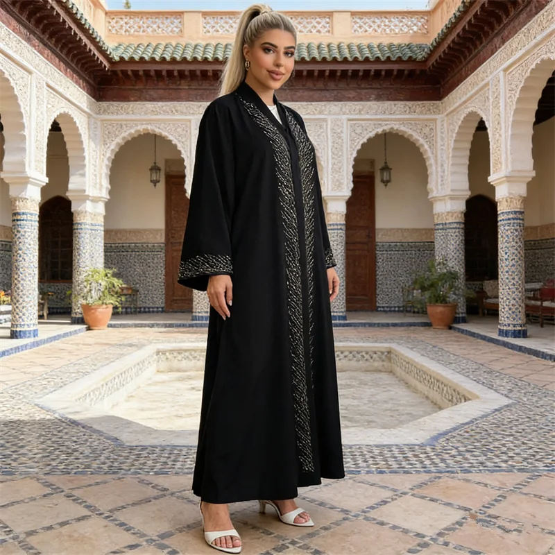 

Eid Djellaba Modest Muslim Dress Women Dubai Abaya Kimono Cardigan Islam Clothing Kebaya Jalabiya Kaftan Femme Musulmane Vestido