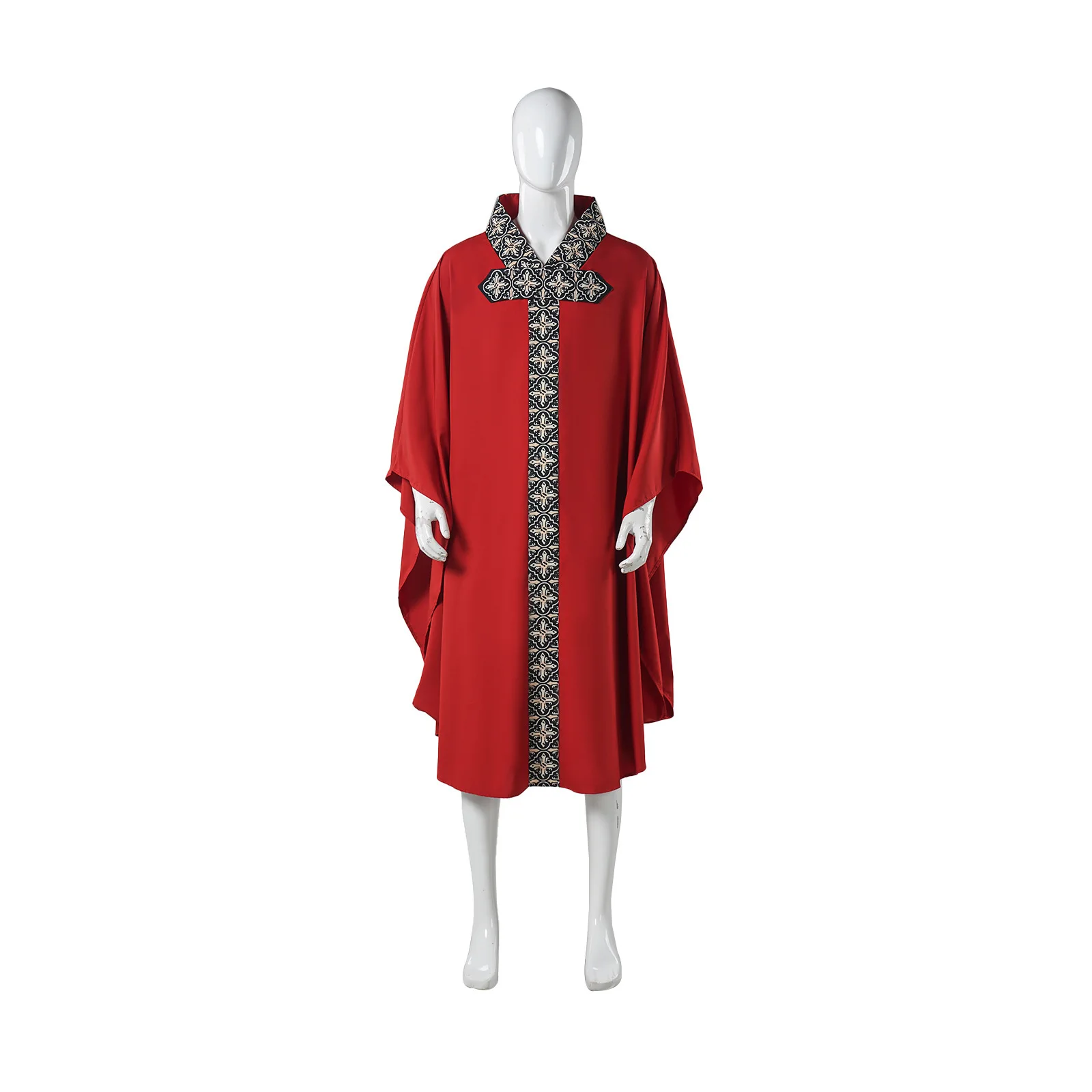 

Medieval Cloak Solid Color Robe Stage Performance Costume Patchwork Priest Prayer Robe