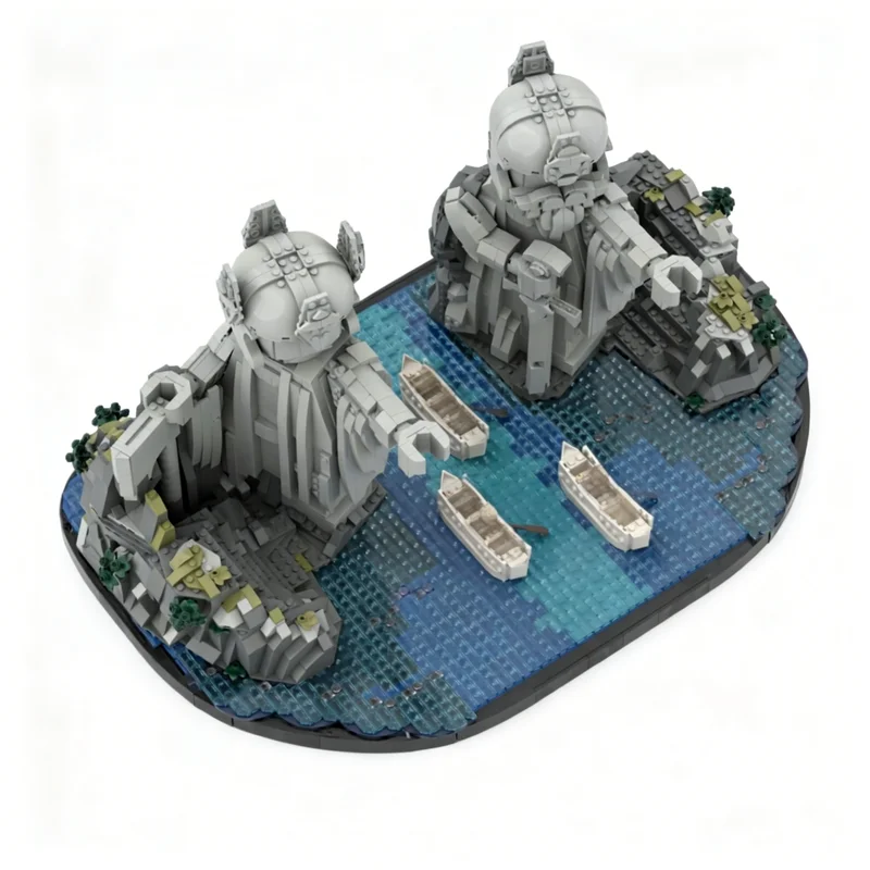 4182pcs MOC The Rings Movie Argonath-Pillars of Kings Modular Model Building Blocks Diy Assemble Education Toy Christmas Gift view 3