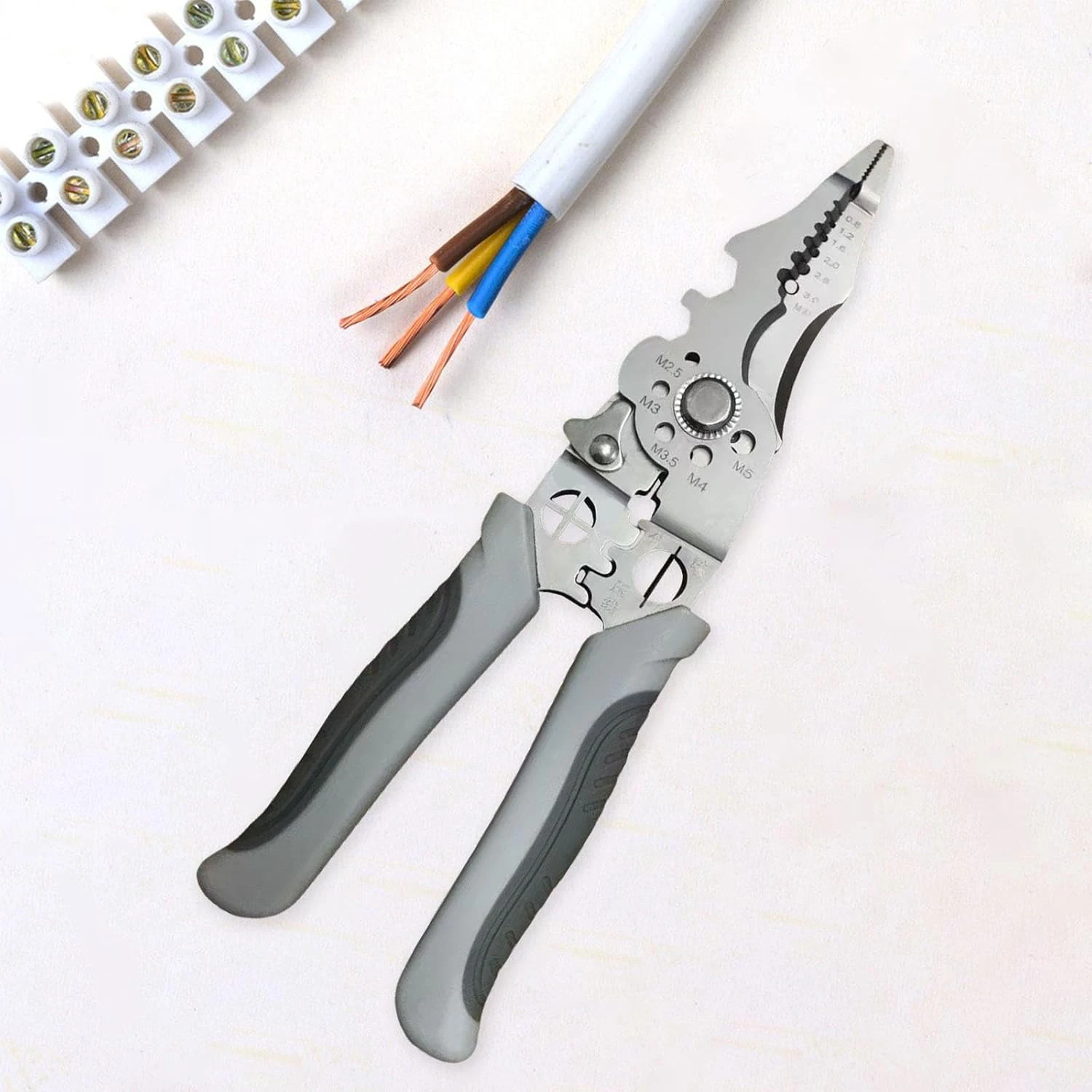 Crimping Cable Cutter Adjustable Automatic Wire Stripper Multifunctional Wire Stripping Crimping Pliers Terminal Hand Tool