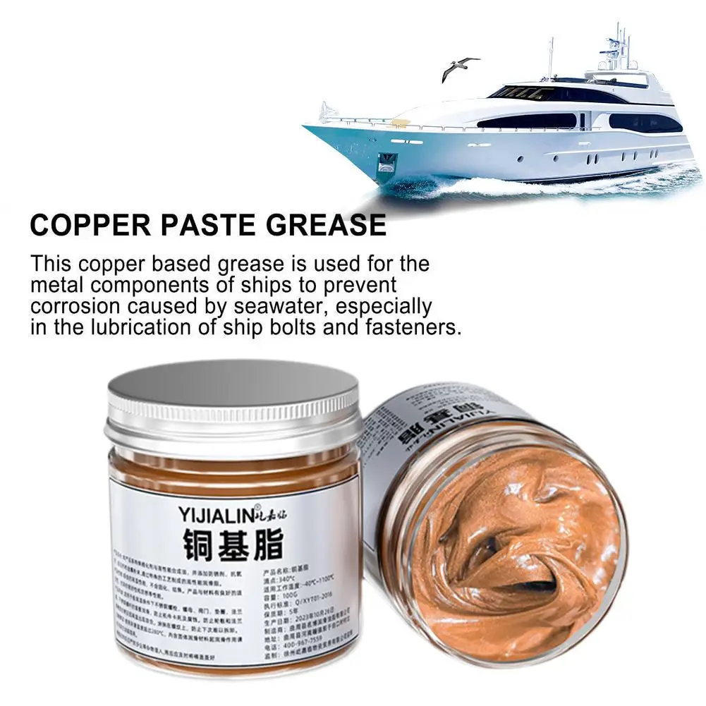 Electrical Contact Grease 100g Copper Thread Anti Seize Brake Grease Car Automotive Lubricant Versatile Maintenance Lubrica N1R6