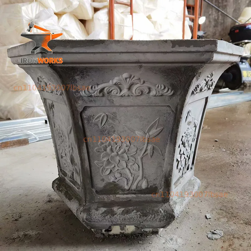 High foot hexagonal cement flower pot mold ornament orchid pot products deep high pot homemade plastic large bonsai model