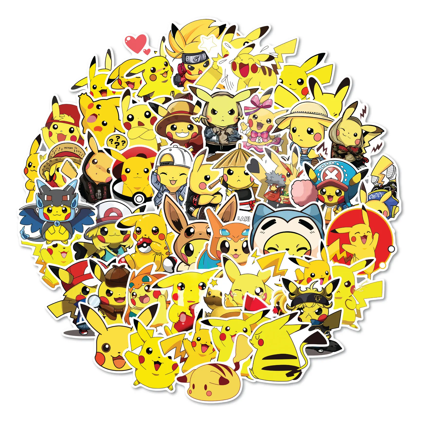 10/50PCS Pokemon Pikachu Stickers Cute Cartoon Kids Sticker Toy Phone Case Guitar Water Bottle Notebook Kawaii Graffiti Decals