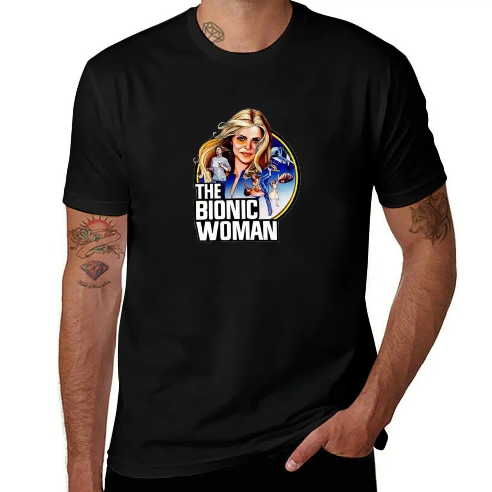 

The Bionic Woman six million dollar man vintage retro T-Shirt Plus Size All Match Tee Shirt