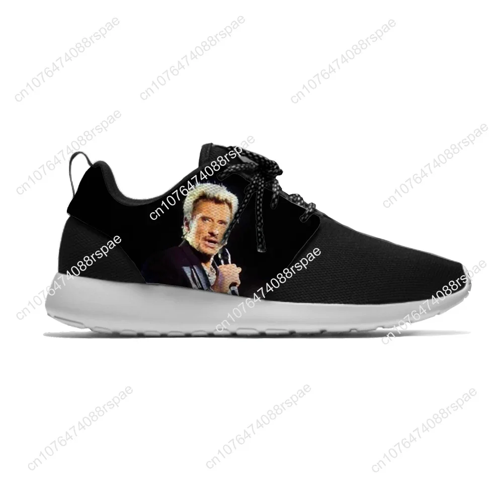 Johnny Hallyday-Zapatillas de malla con estampado 3D de estrella de Rock para hombre y mujer, deportivas, ligeras, informales, transpirables, diseño novedoso