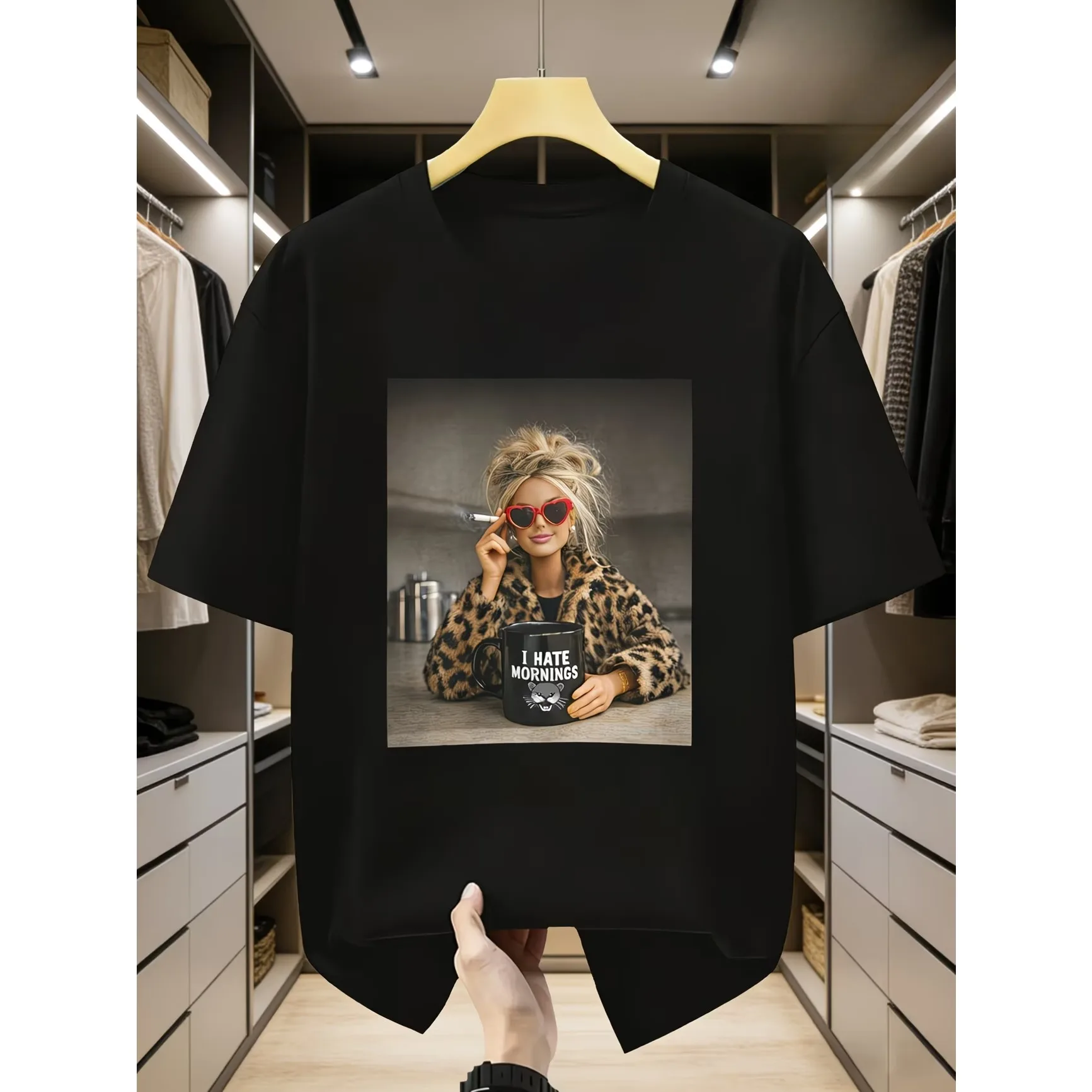 Humor Doll Face Meme I HATE MORNINGS MONDAY SUCKS T Shirt Men's Cotton Women Streetwear Oversized Tee Summer Spring Top Novelty