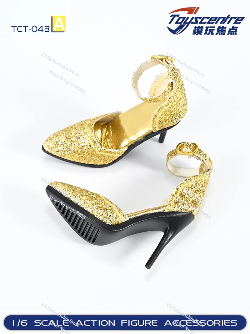 TCT-043 1/6 vrouwelijke figuur hoge hak sandalen helder goud rood zilver mini ster stippen ontwerp schoenen accessoire voor 12" soldaat lichaam