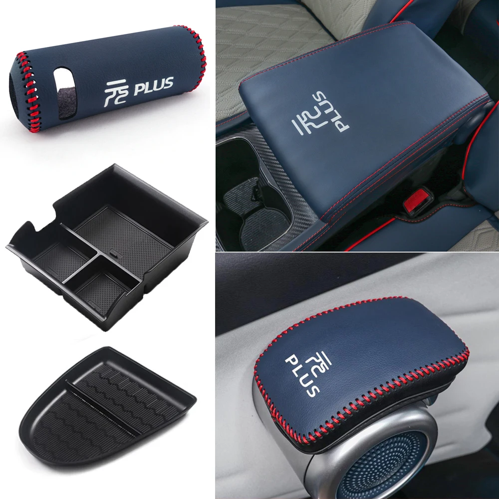 

Car Leather Armrest Box Cover for BYD Atto 3 Yuan Plus Gear Shift Sleeve Auto Door Covers Waterproof Center Console Storage Boxs