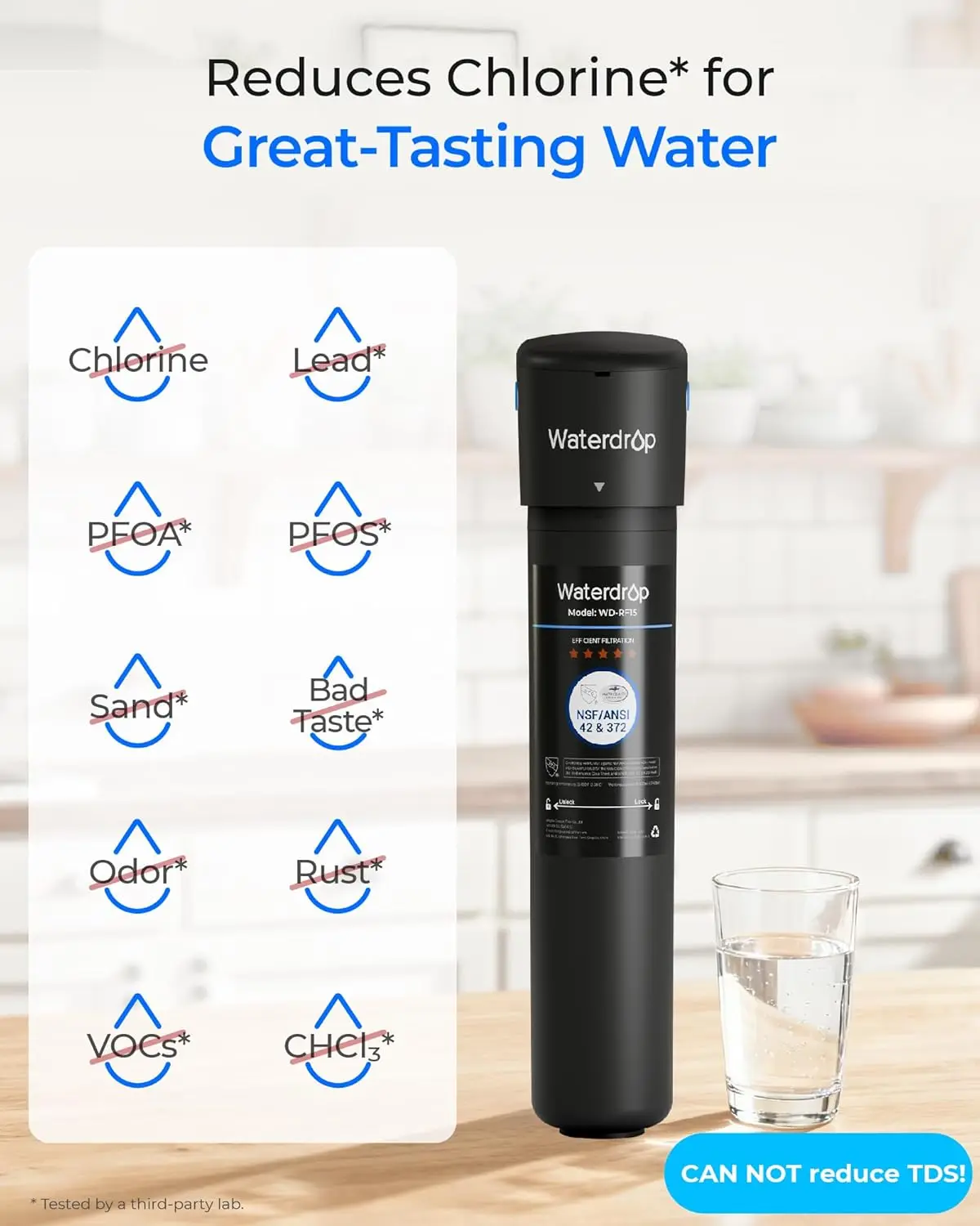 Under Sink Water Filter System, 2-Year Life, Reduces Lead & Chlorine, NSF Certified for Pure Drinking Water