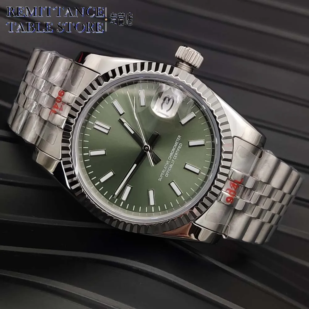 

Men's New 36mm Automatic Mechanical, Sapphire, Stainless Steel Water Resistant, Aseptic Luminous Dial Watch