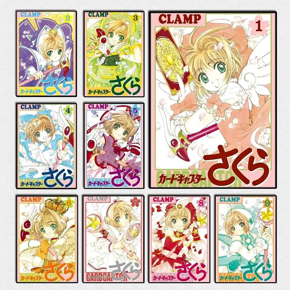 Manga C-Cardcaptor Sakura classic Illustration Posters Fancy Wall Sticker for Living Room Bar Decoration Wall Decor
