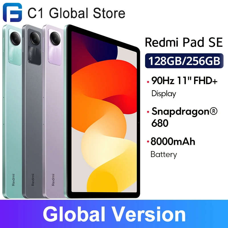 Redmi Pad SE Xiaomi Global Version Mi Tablet  8000mAh Snapdragon® 680 Quad speakers Dolby Atmos® 90Hz 11