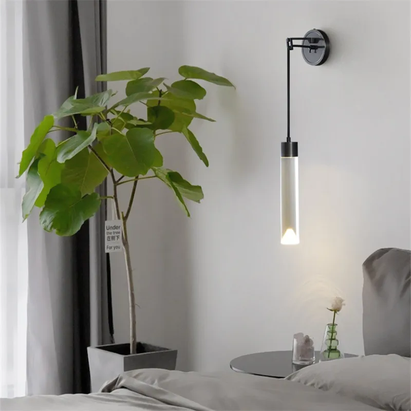 TYLA-Lâmpada de parede LED de latão preto moderno, candeeiro simplesmente criativo, iluminação para casa, decoração do quarto, 3 cores