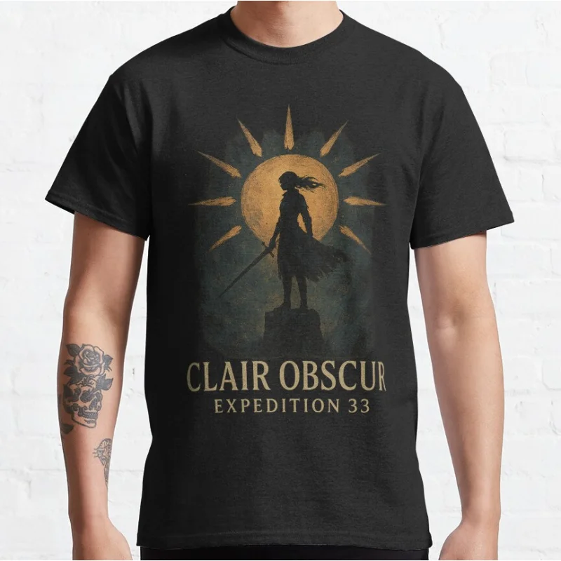 

2025 Expedition33 Clair Obscur Expedition 33 Dark Fantasy video game T-shirt Gift for Gamer Large size Adult Tops S-6XL
