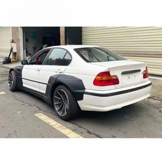 For  E46 Sedan Upgrade Wide Body Kit E46 Wide Front Bumper Side Skirt Fender Flare view 3