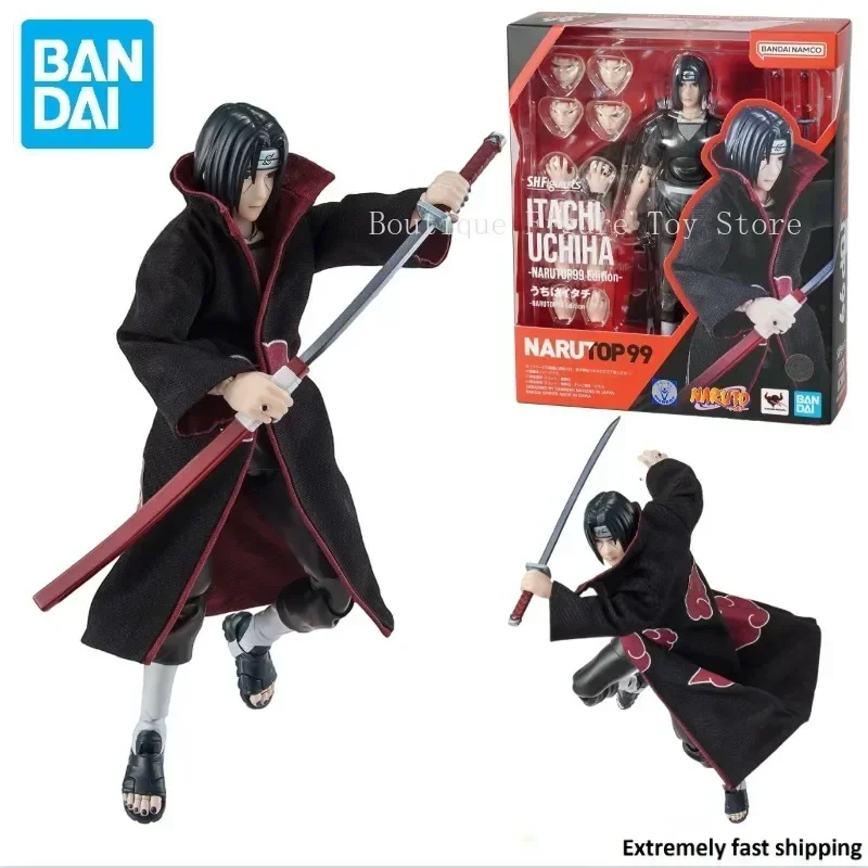 In Stock Original Bandai S.H.Figuarts NARUTO NARUTOP99 Uchiha Itachi Figure Anime Model Toy Collect Action Gift