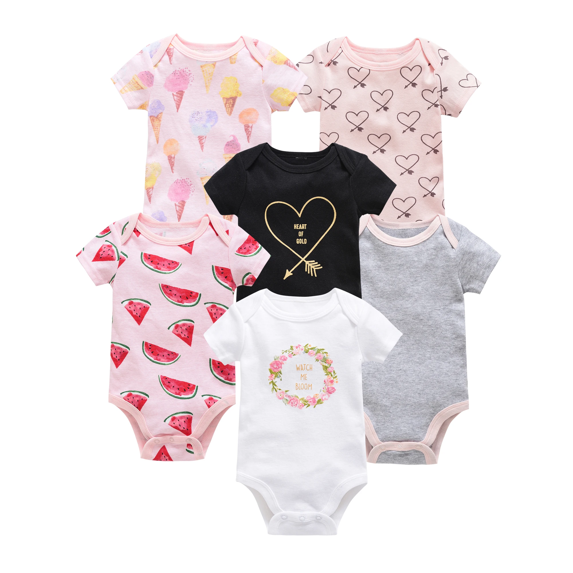 Baby Cotton Short Sleeve Bodysuits 24