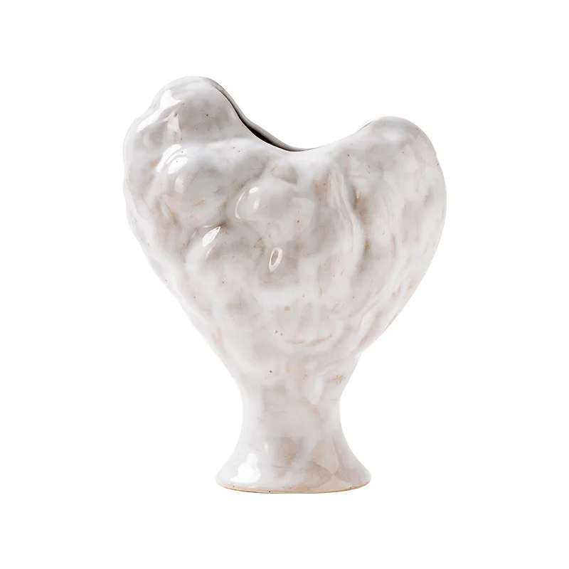 

Simple plain white ceramic vase Nordic simple warm dried flower ornament living room bed and breakfast wedding decoration