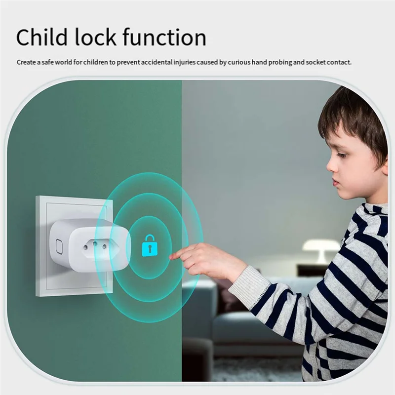 BNVN-16A Smart Plug Tuya Brazil Version Socket Electricity Monitoring Fireproof Support For Smart App Control BR Plug