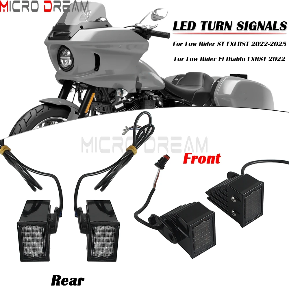 

For Harley Softail Low Rider ST FXLRST 22-25 El Diablo FXRST 2022 Motorcycle Front Turn Signal Light LED Rear Turn Running Lamp