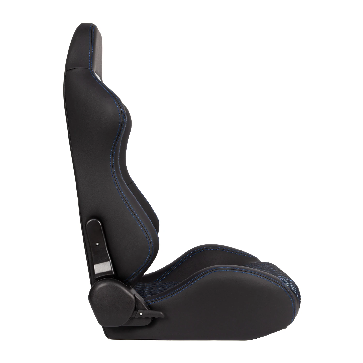 1035D 2PCS US Stock General Purpose PVC Leather with Blue Shiny Breathable Mesh Car Racing Seat