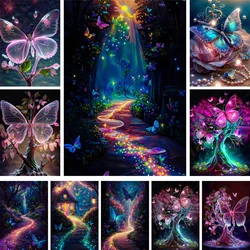 Fantasy Landscape Butterfly Cross-Stitch Complete Kit Embroidery Knitting Handiwork Craft Handicraft Stamped Counted Home Decor