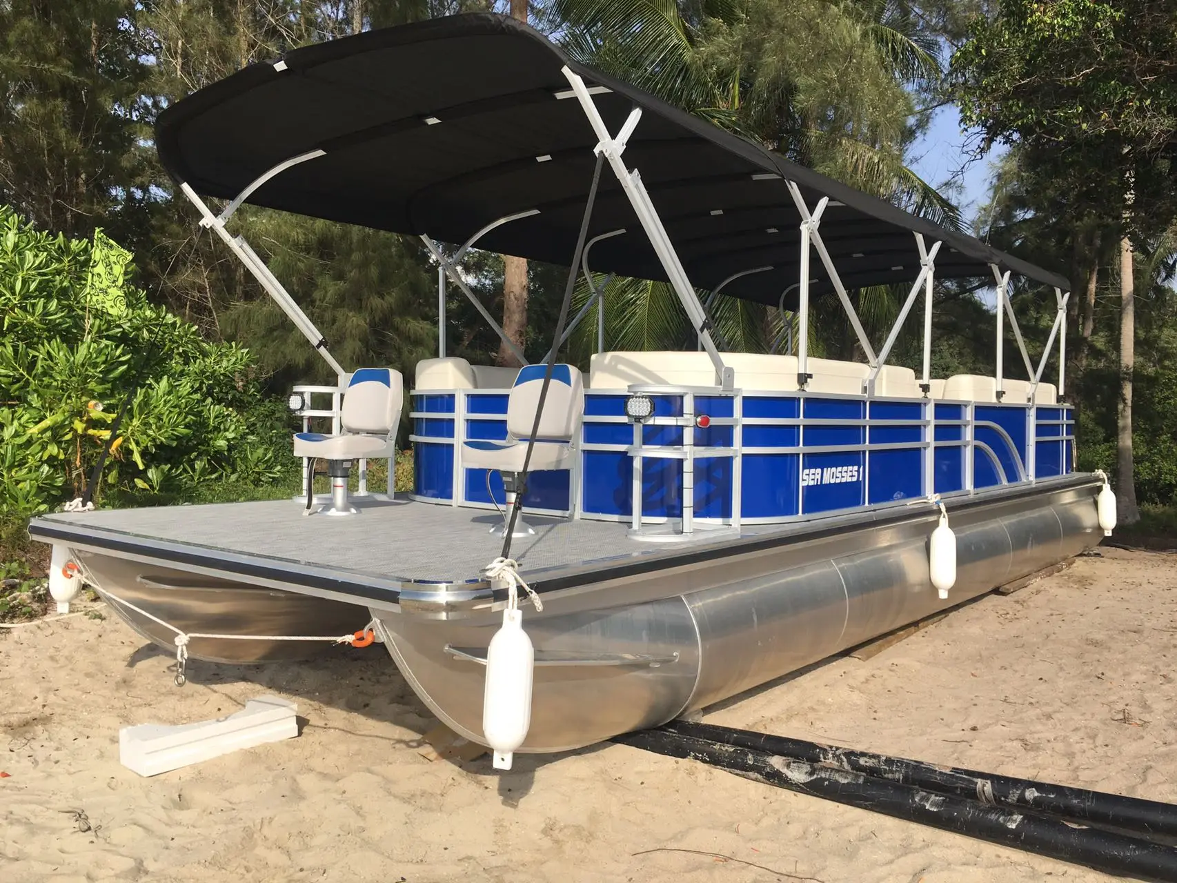 2025 New Design 27ft Aluminum electric ECO Luxury Fishing Yacht Fish Pontoon Boat For Family Party For Sale