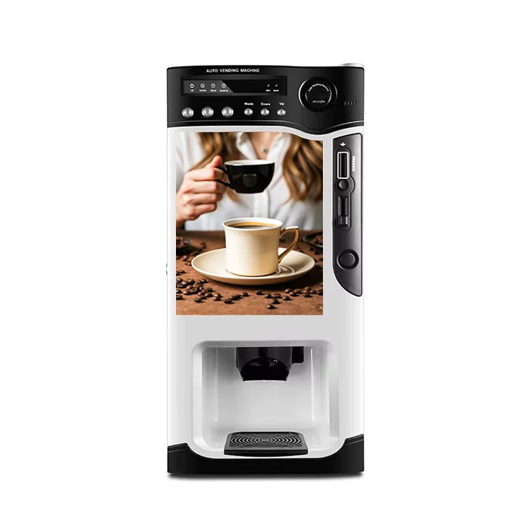 Freshly Ground Coffee Vending Machine Coffee Dispenser ADA Compliant Cloud-Based Management Coin Change Return Automatico