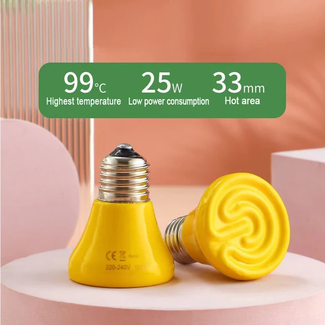 220V E27 podgrzewacz dla zwierząt żarówka Brooder dalekiej podczerwieni lampa grzewcza żółte czarne ceramiczne kurczaki żółw jaszczurka gad światło