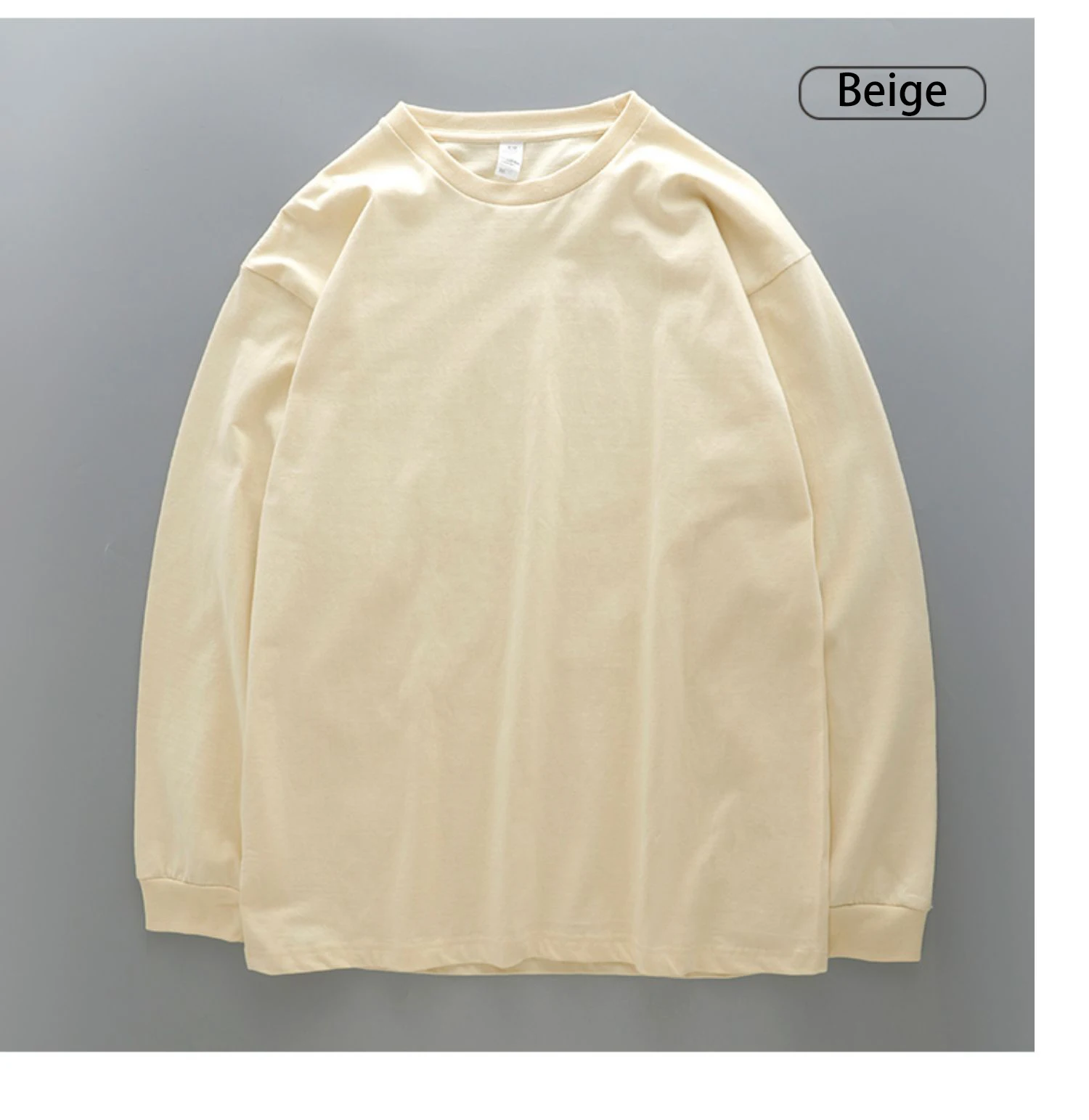 Dukeen 280 g schweres Langarm-T-Shirt für Herren, 100 % Baumwolle, Hemden, übergroße einfarbige Oberteile, schlichte T-Shirts, Herrenbekleidung – Detail 17