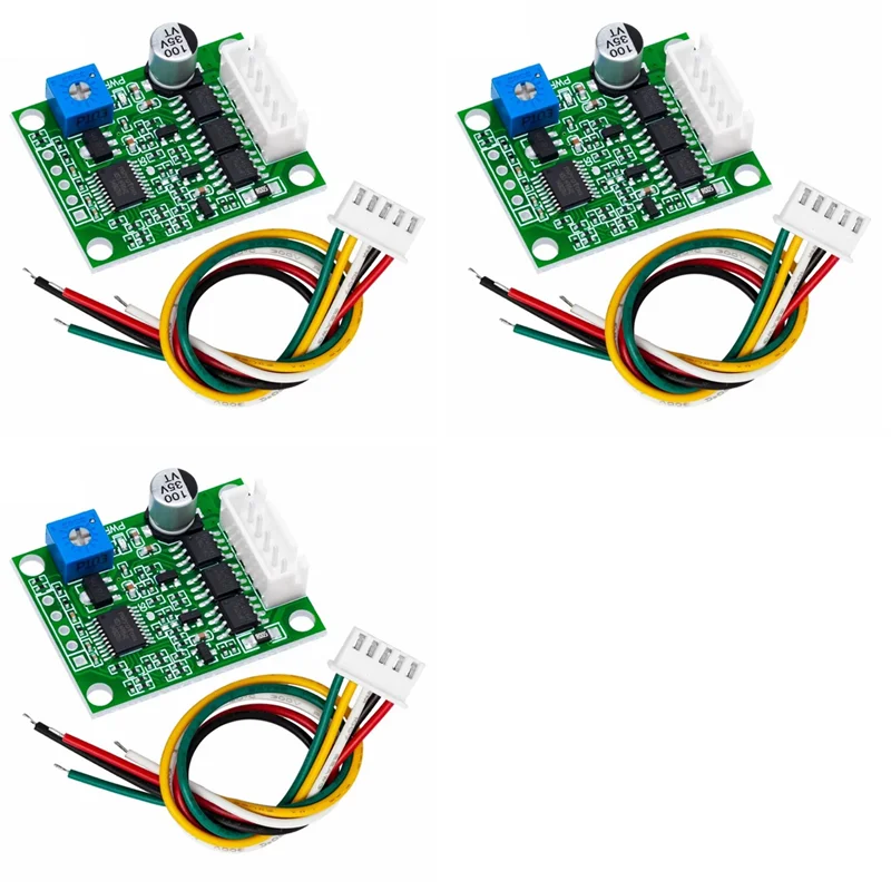 ABZW 3X DC6-20V 60W 12V Brushless Motor Driver Board BLDC Speed Controller 3-Phase Governor Hallless Switch Module With Cable