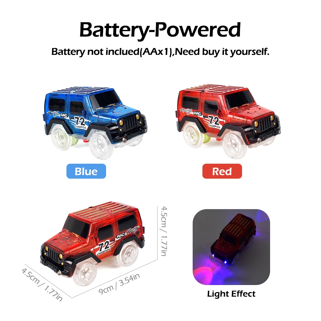 Diy pista luminosa montar dublê carro variedade universal conjunto de corrida pista carro flexível modelo quebra-cabeça brinquedo para crianças
