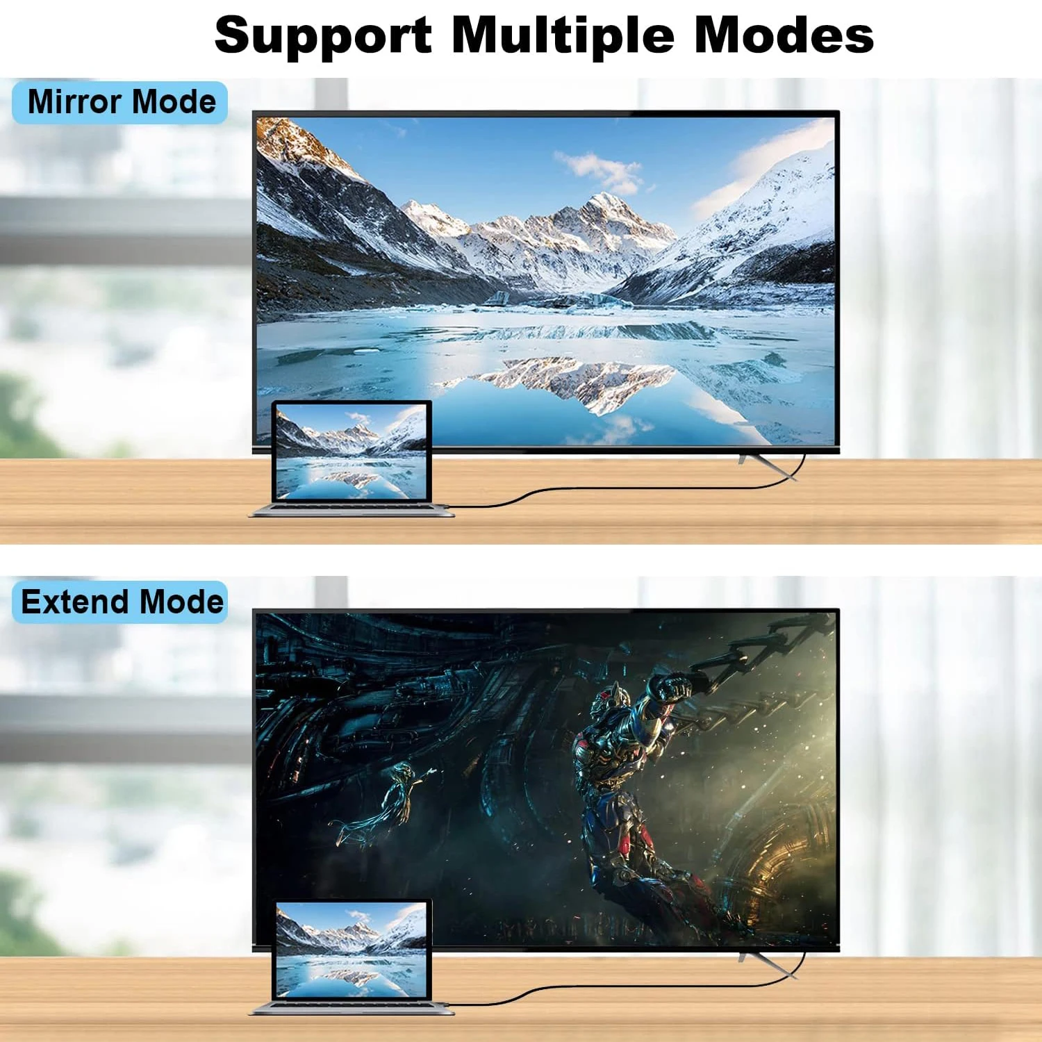 USB C to 4K@60Hz Adapter Thunderbolt3 Type-C to HD Display Converter Compatible with Macbook Pro/Air Ipad Pro Surface To Monitor