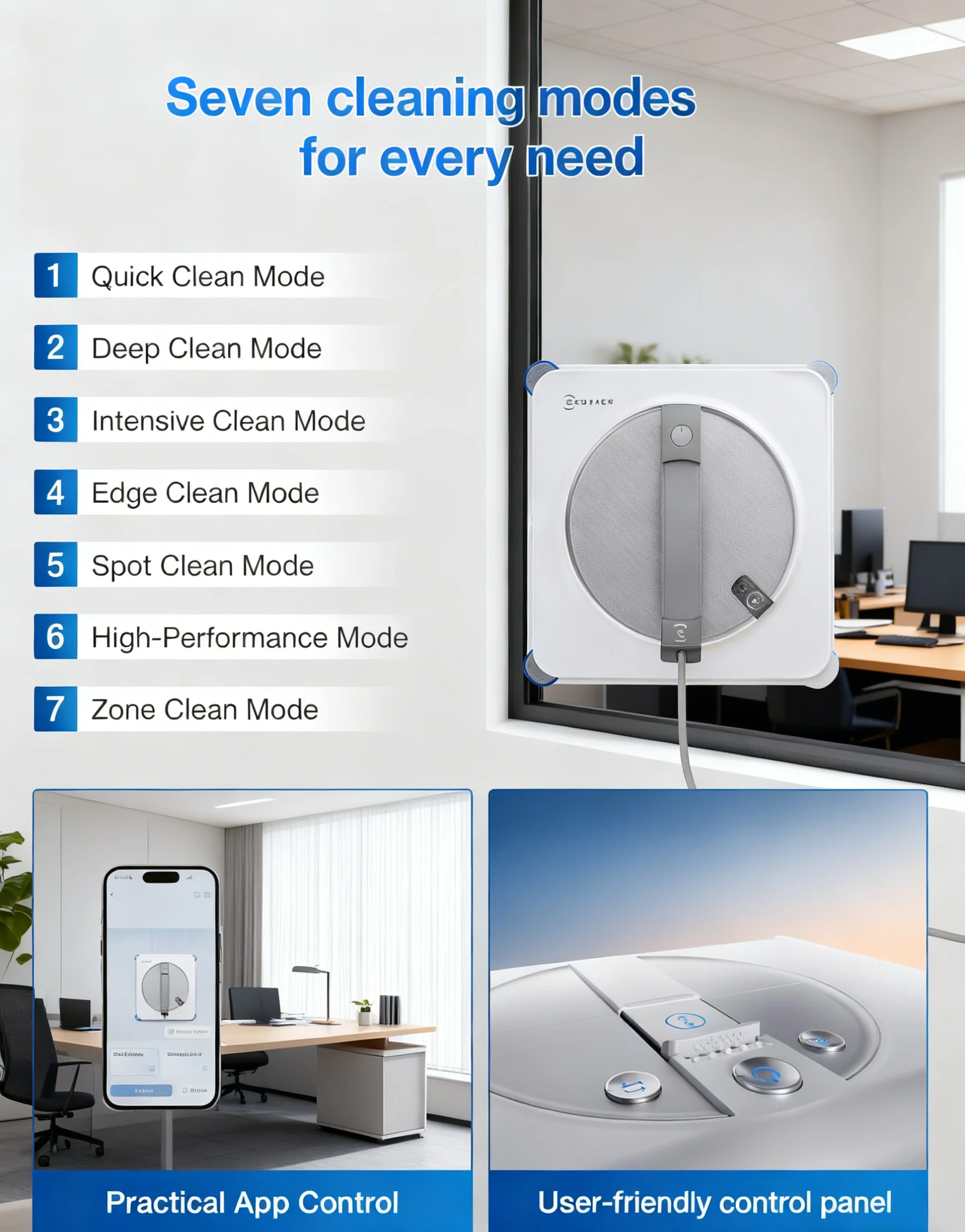 ECOVACS Winbot W2S Omni Robot Limpiacristales con Tecnología TruEdge para Limpieza de Bordes, Batería Inalámbrica, Estación de Autolimpieza de 12 Etapas con IA 5