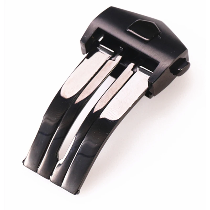 18 مللي متر 20 مللي متر مشبك ساعة ل تاغ هوير متصل وحدات كاليرا حزام الفولاذ المقاوم للصدأ للطي المشبك زر مزدوج حزام الساعات